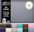 GORILLA GRIP 100% Waterproof Raised Edge BPA Free Silicone Pet Feeding Mat, Dog Cat Food Mats Contain Spills Protects Floors, Placemats for Cats and Dogs Water Bowl, Pets Accessories 16x10, Gray